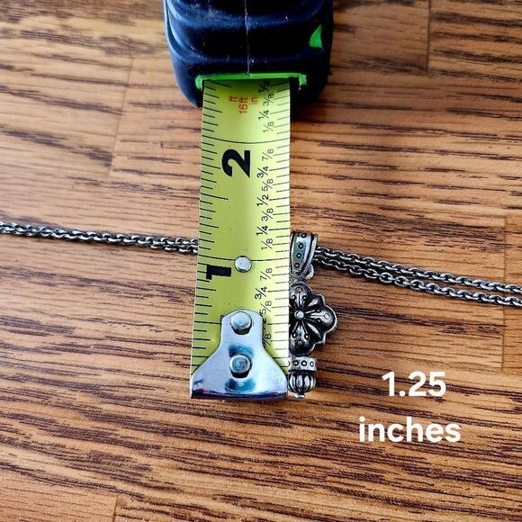 BRIGHTON Silver Flower Pendant Double Strand Necklace VINTAGE INSPIRED - Picture 7 of 10